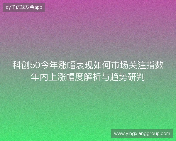 科创50今年涨幅表现如何市场关注指数年内上涨幅度解析与趋势研判